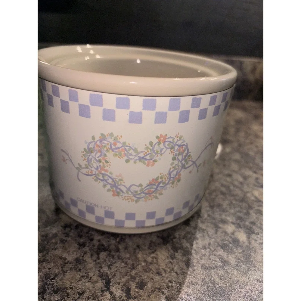 Vtg Potpourri Electric Crock Pot Rival Mdl 3206 Floral Hearts Cottagecore Tested